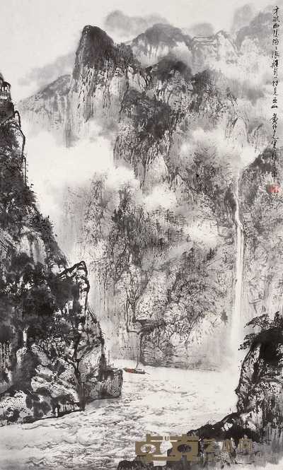 黄纯尧 庚申(1980年)作 巫山烟云 立轴 69.5×41.5cm